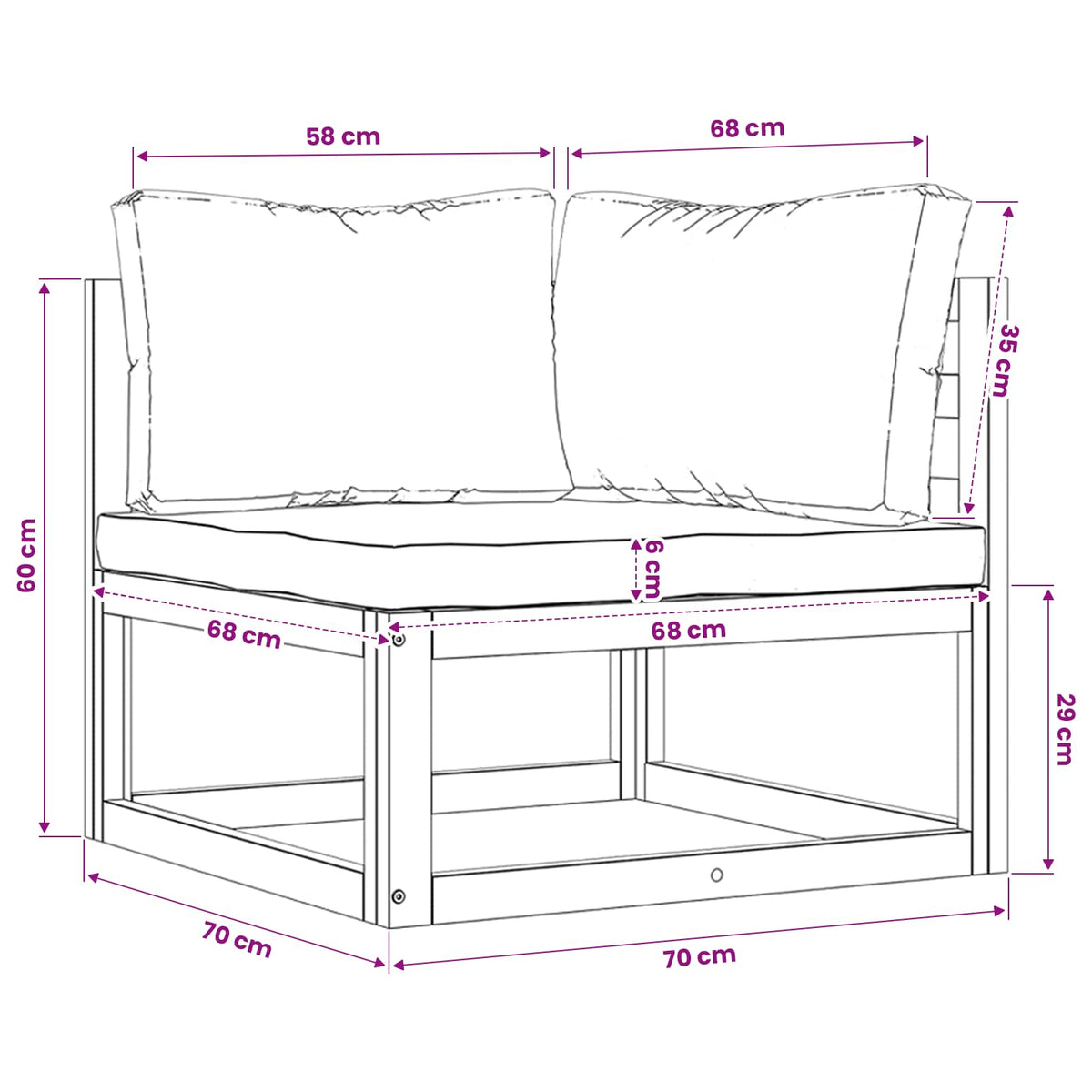 Divani Modulari Angolari 2 pz con Cuscino Bianco Crema