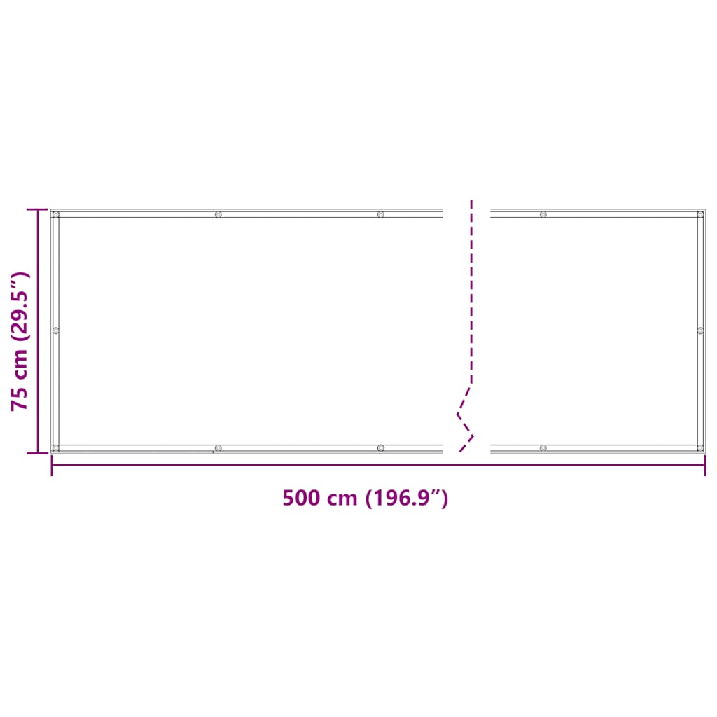 Paravento Balcone Antracite 75x500 cm in Tessuto Oxford | homemem39