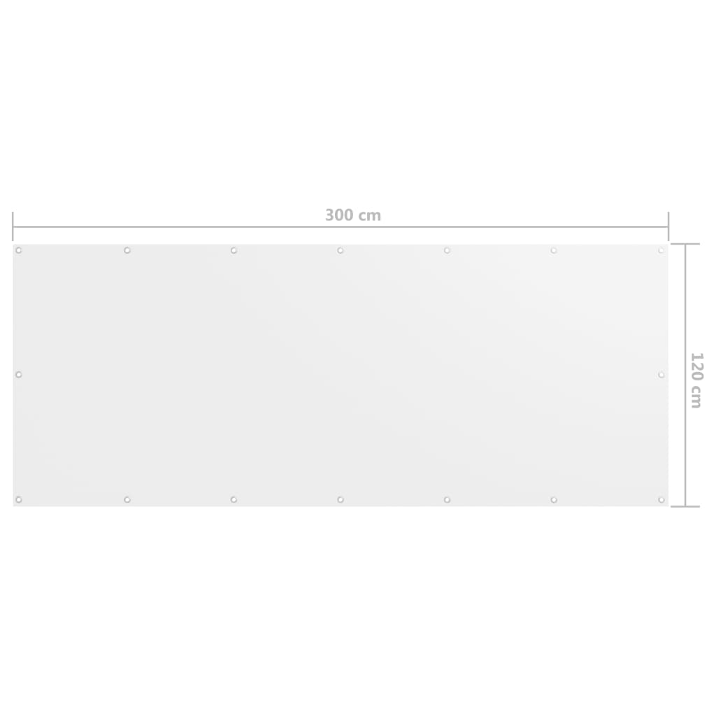 Paravento Balcone Bianco 120x300 cm Tessuto Oxford