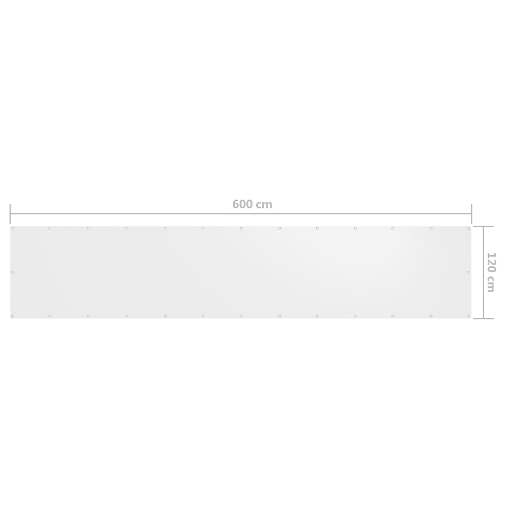Paravento Balcone Bianco 120x600 cm in Tessuto Oxford | homemem39