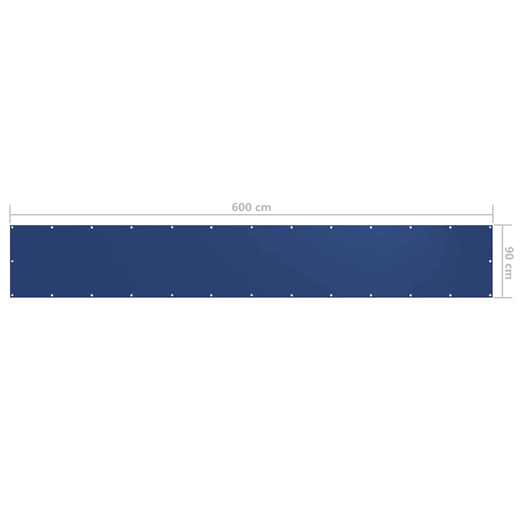Paravento da Balcone Blu 90x600 cm Tessuto Oxford