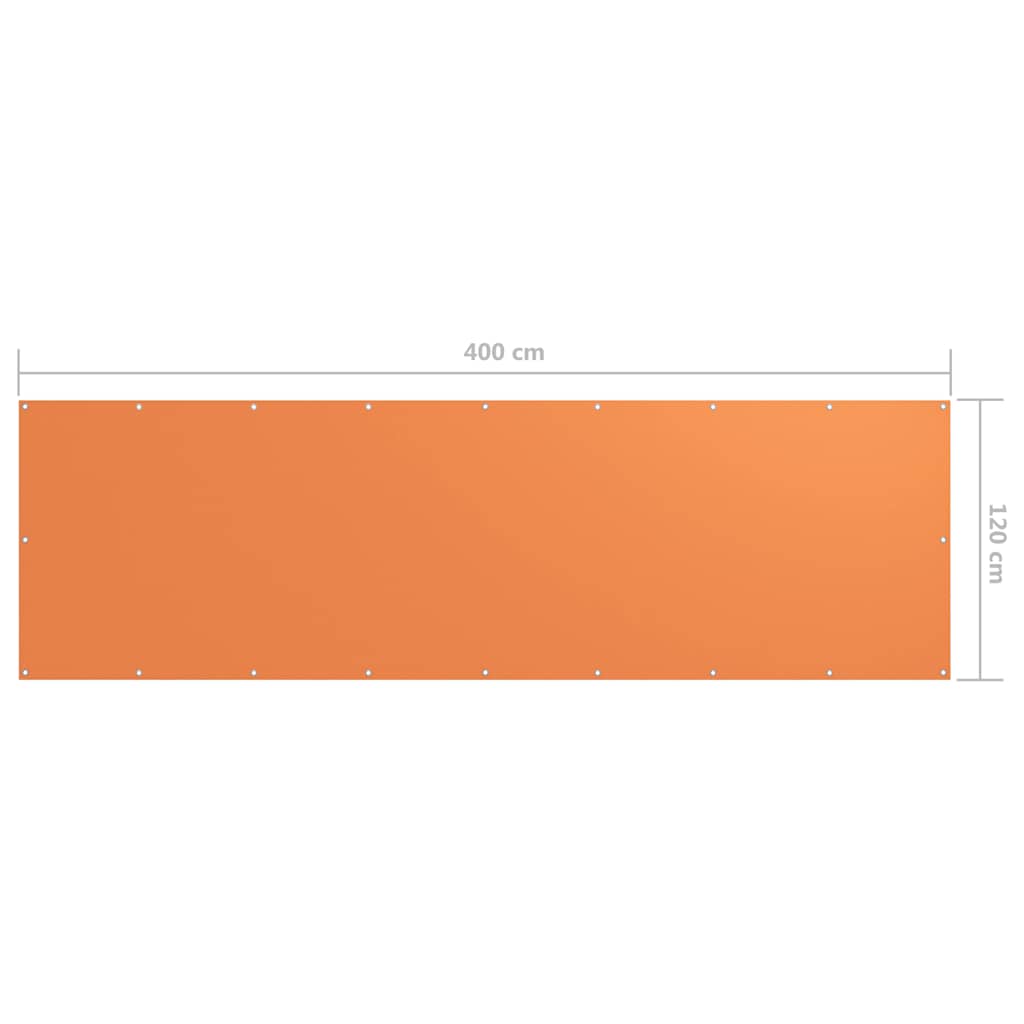 Paravento Balcone Arancione 120x400 cm in Tessuto Oxford