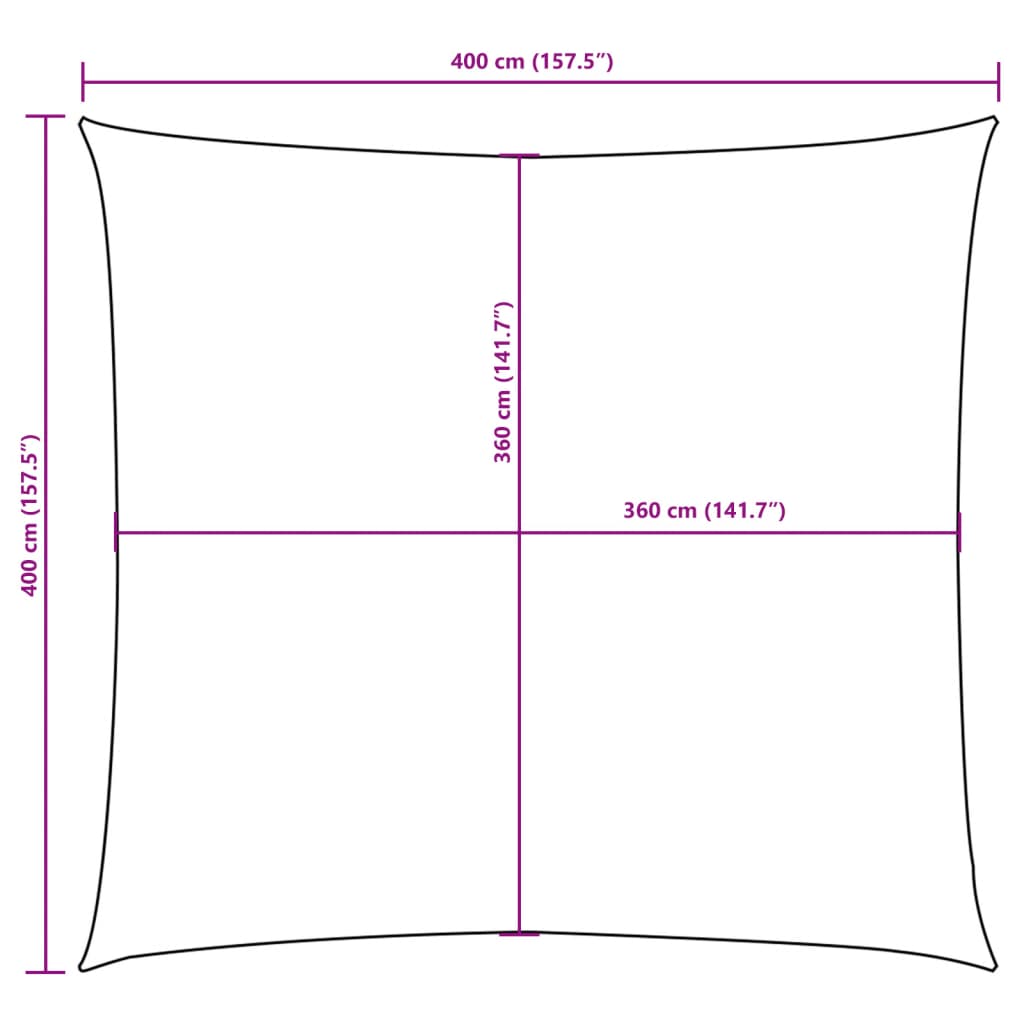 Vela Parasole in Tela Oxford Quadrata 4x4 m Crema | homemem39