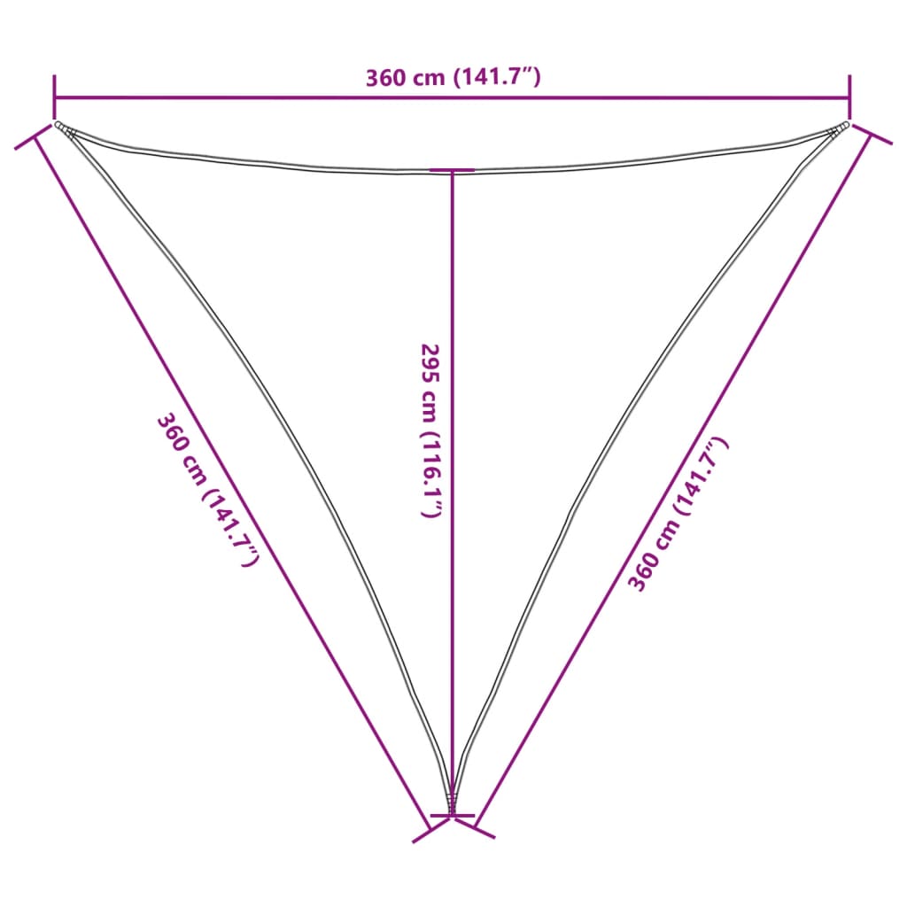 Parasole a Vela Oxford Triangolare 3,6x3,6x3,6 m Bianco | homemem39