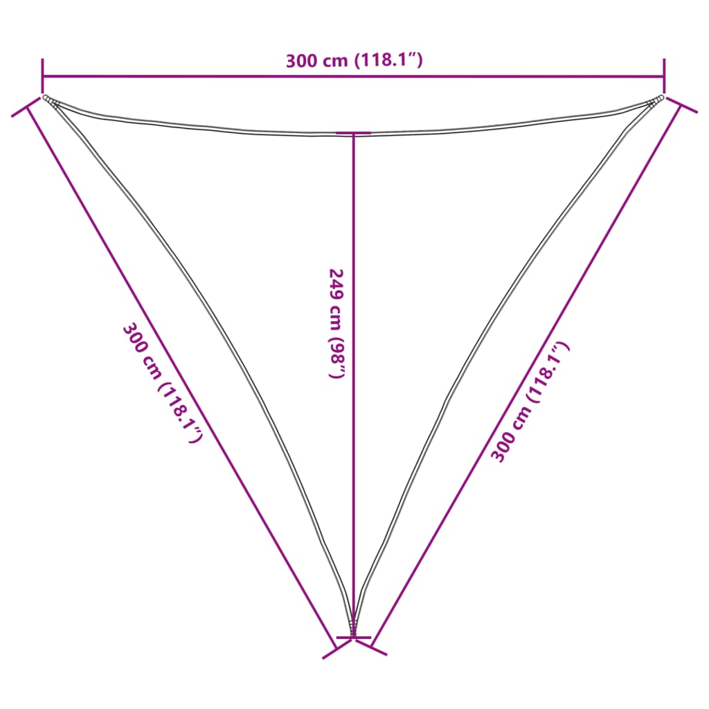 Parasole a Vela Oxford Triangolare 3x3x3 m Terracotta