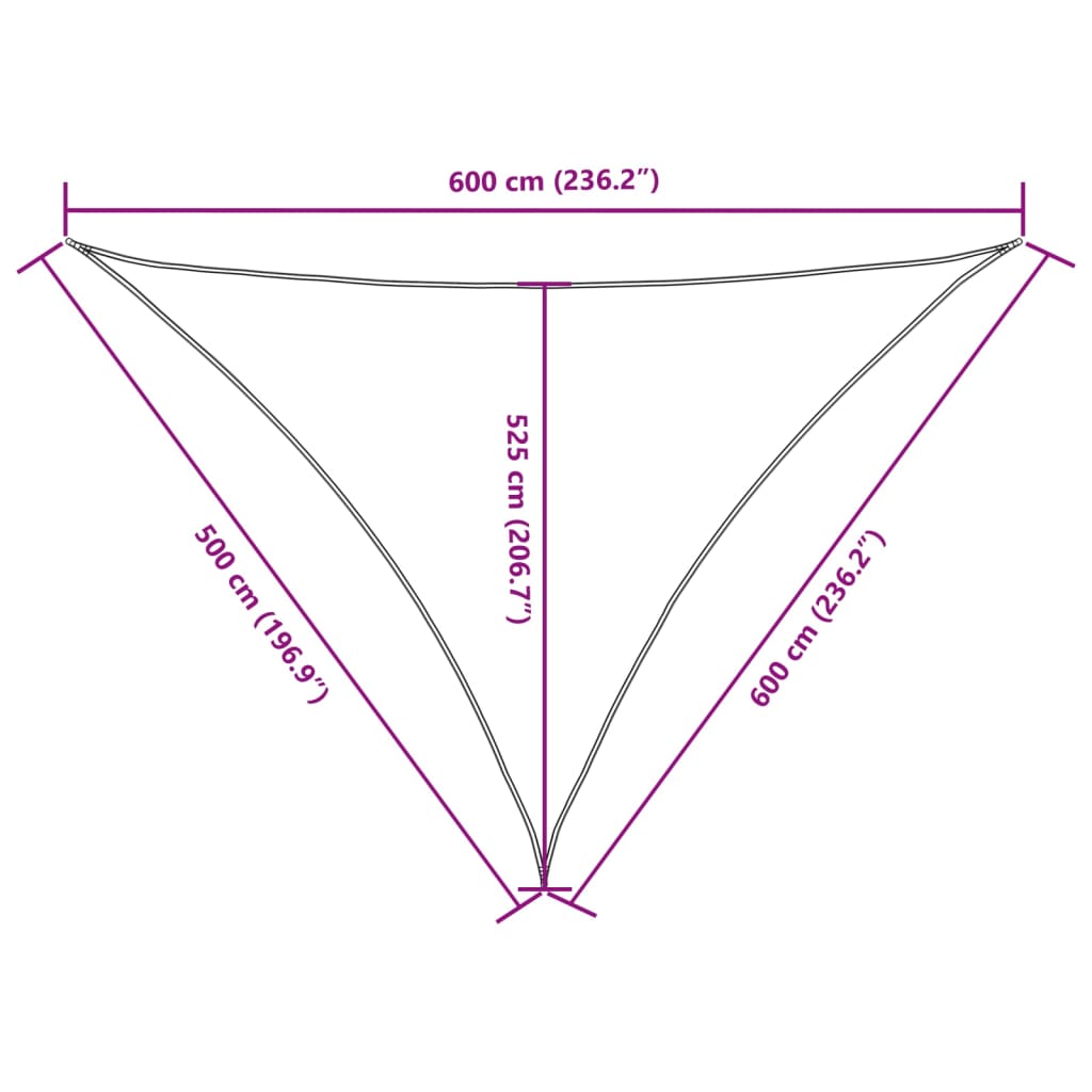 Parasole a Vela in Tessuto Oxford Triangolare 5x6x6m Terracotta | homemem39