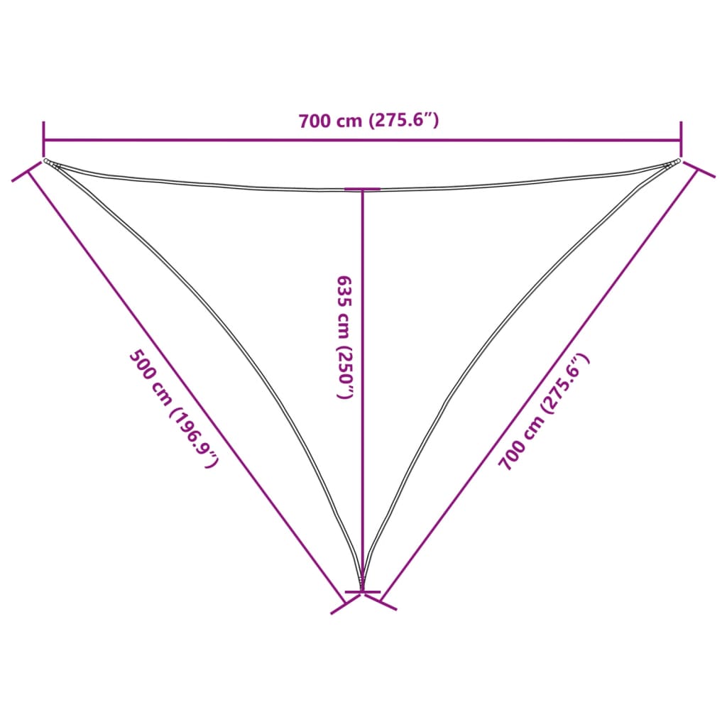 Parasole a Vela Oxford Triangolare 5x7x7 m Talpa | homemem39