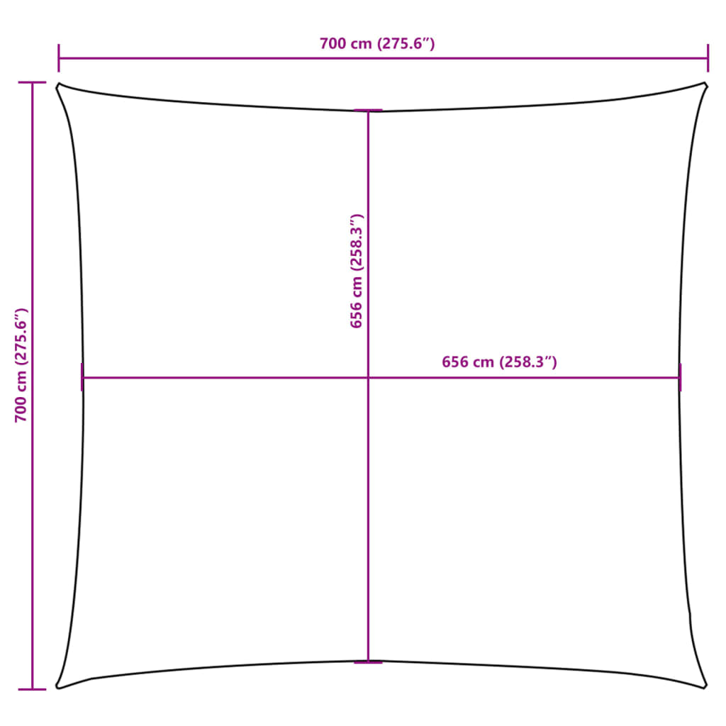 Vela Parasole in Tela Oxford Quadrata 2x2 m Verde Scuro | homemem39