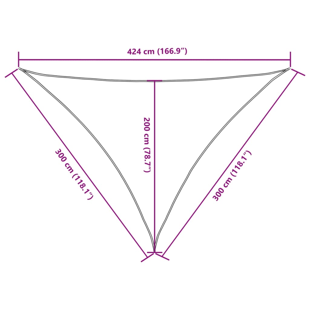 Parasole a Vela Oxford Triangolare 3x3x4,24 m Verde Scuro | homemem39