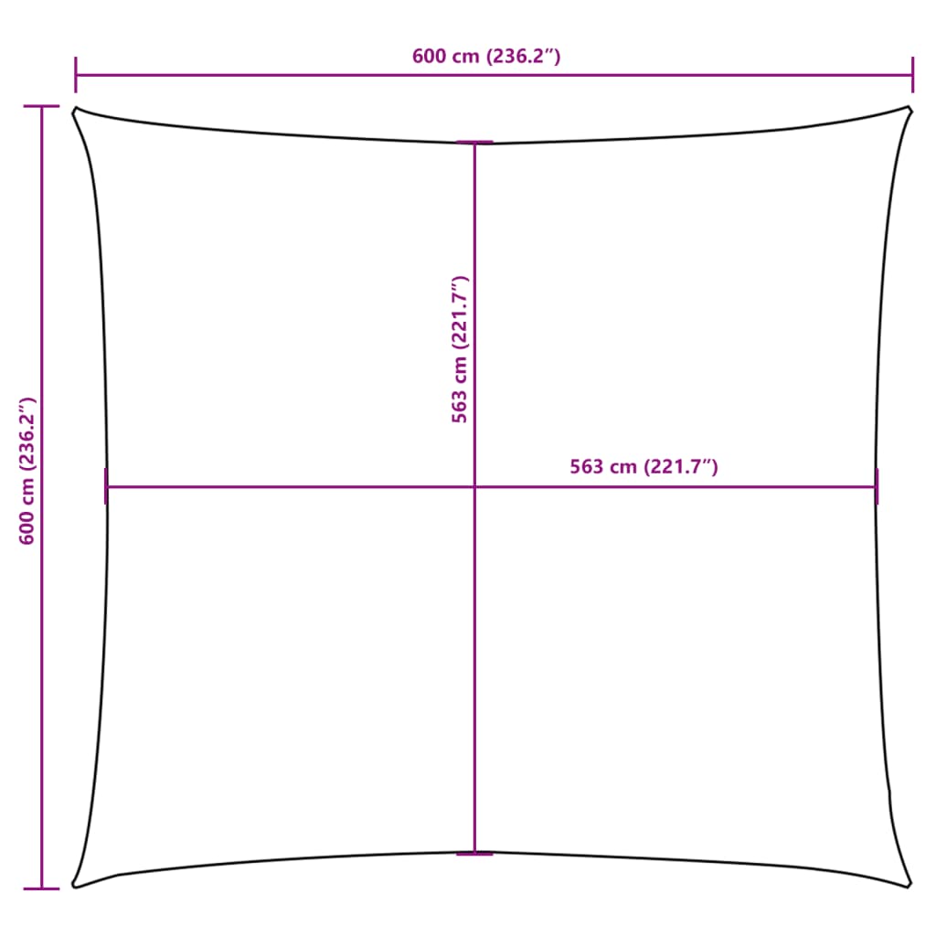 Parasole a Vela in Tela Oxford Quadrata 6x6 m Blu | homemem39