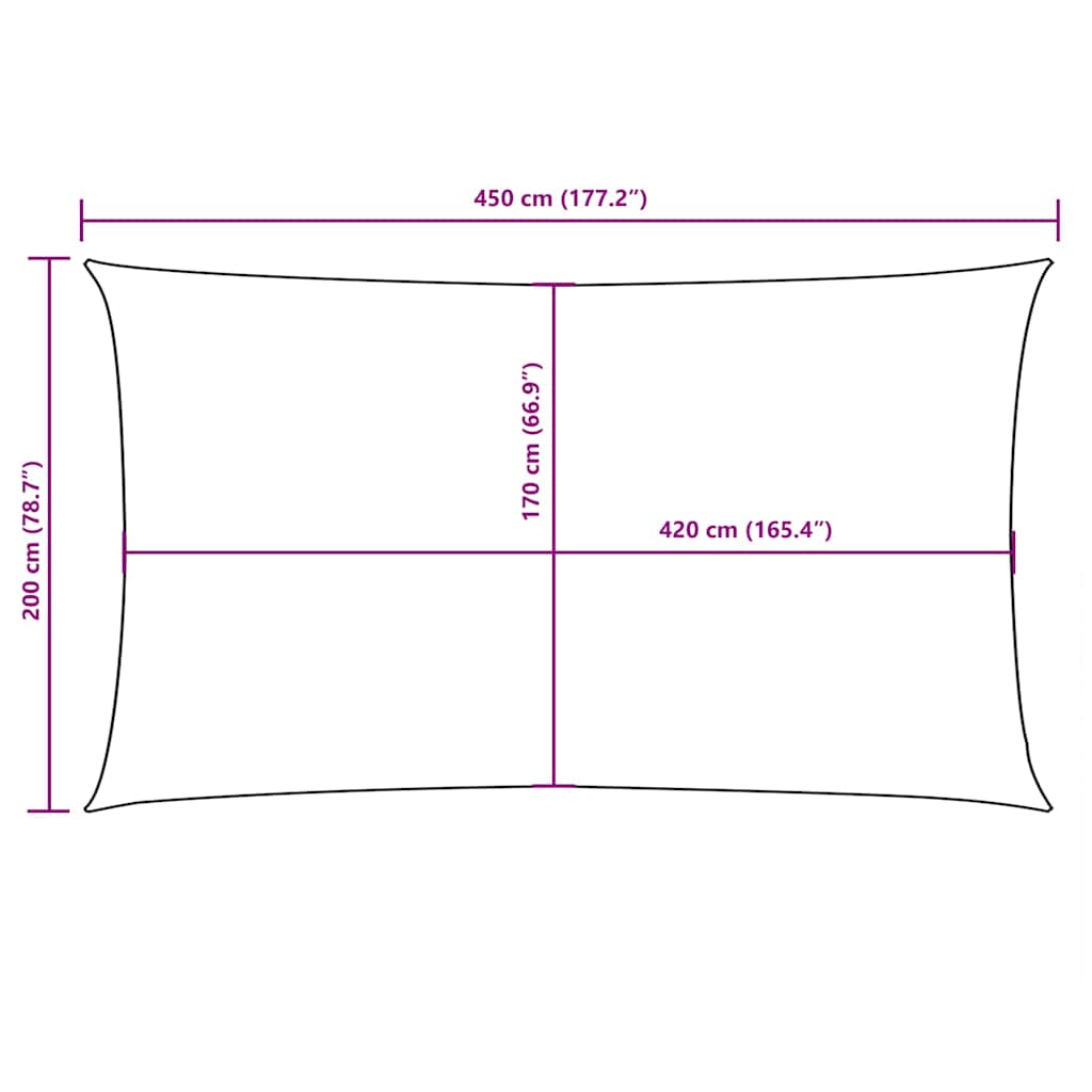 Parasole a Vela Oxford Rettangolare 2x4,5 m Blu