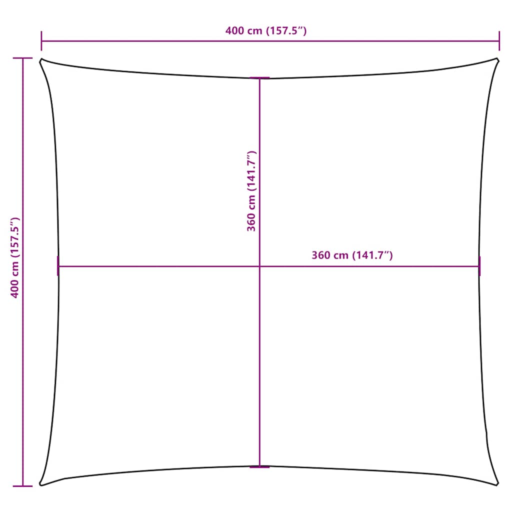 Vela Parasole in Tela Oxford Quadrata 4x4 m Gialla | homemem39
