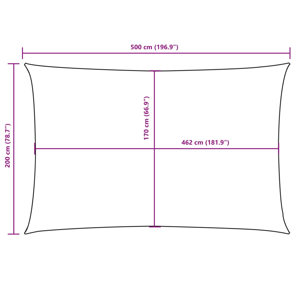 Parasole a Vela Oxford Rettangolare 2x5 m Gialla | homemem39