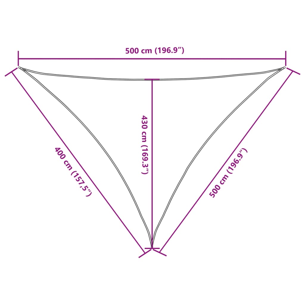 Parasole a Vela Oxford Triangolare 4x5x5 m Giallo | homemem39