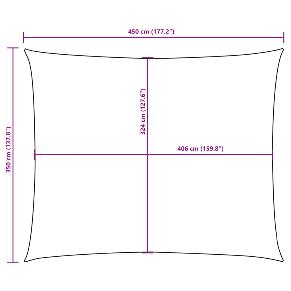 Parasole a Vela Oxford Rettangolare 3,5x4,5 m Rosso | homemem39