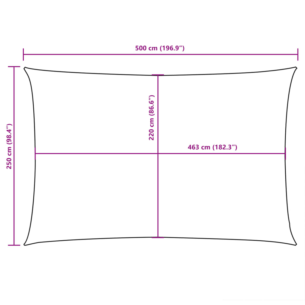 Parasole a Vela Oxford Rettangolare 2,5x5 m Arancione