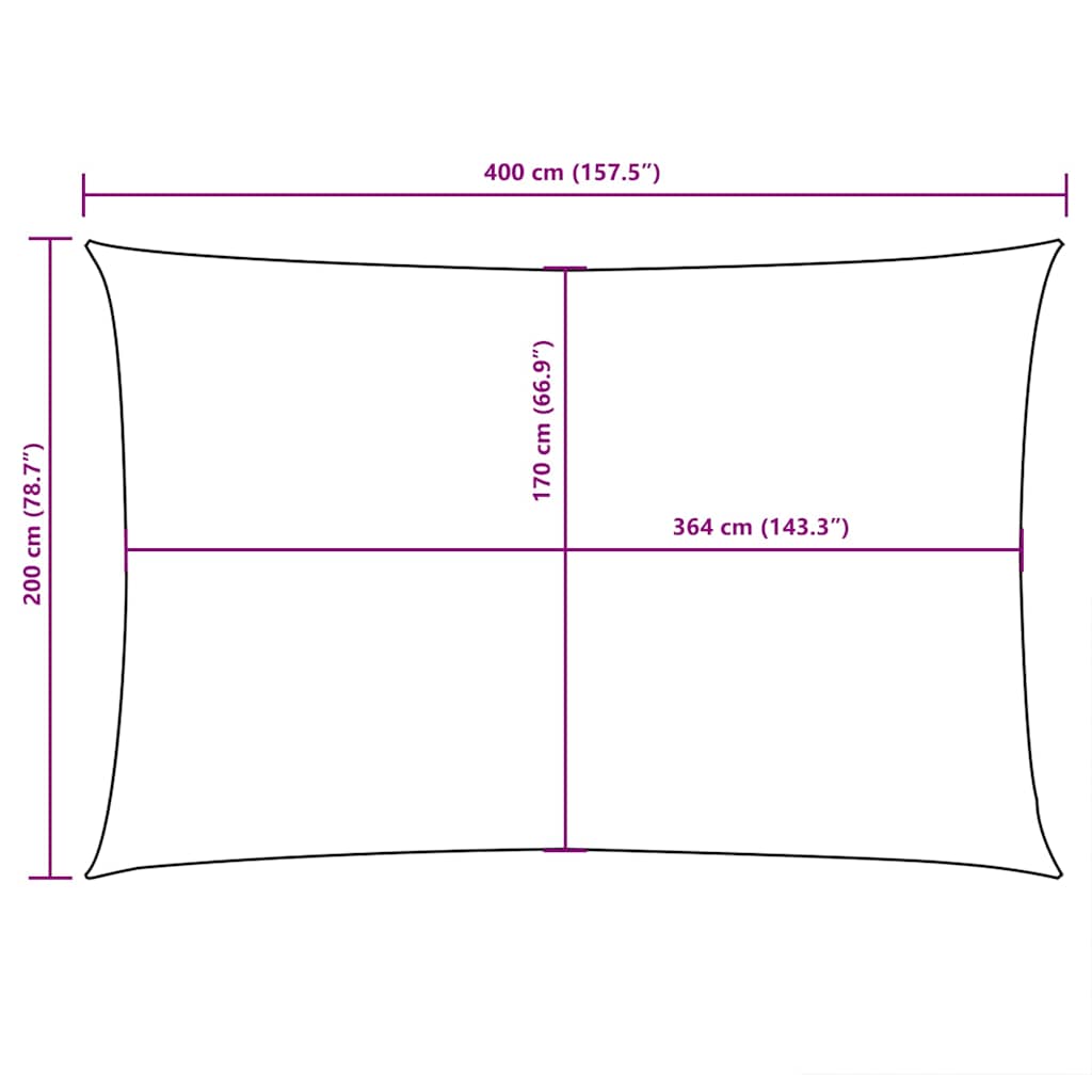 Parasole a Vela Oxford Rettangolare 2x4 m Nero