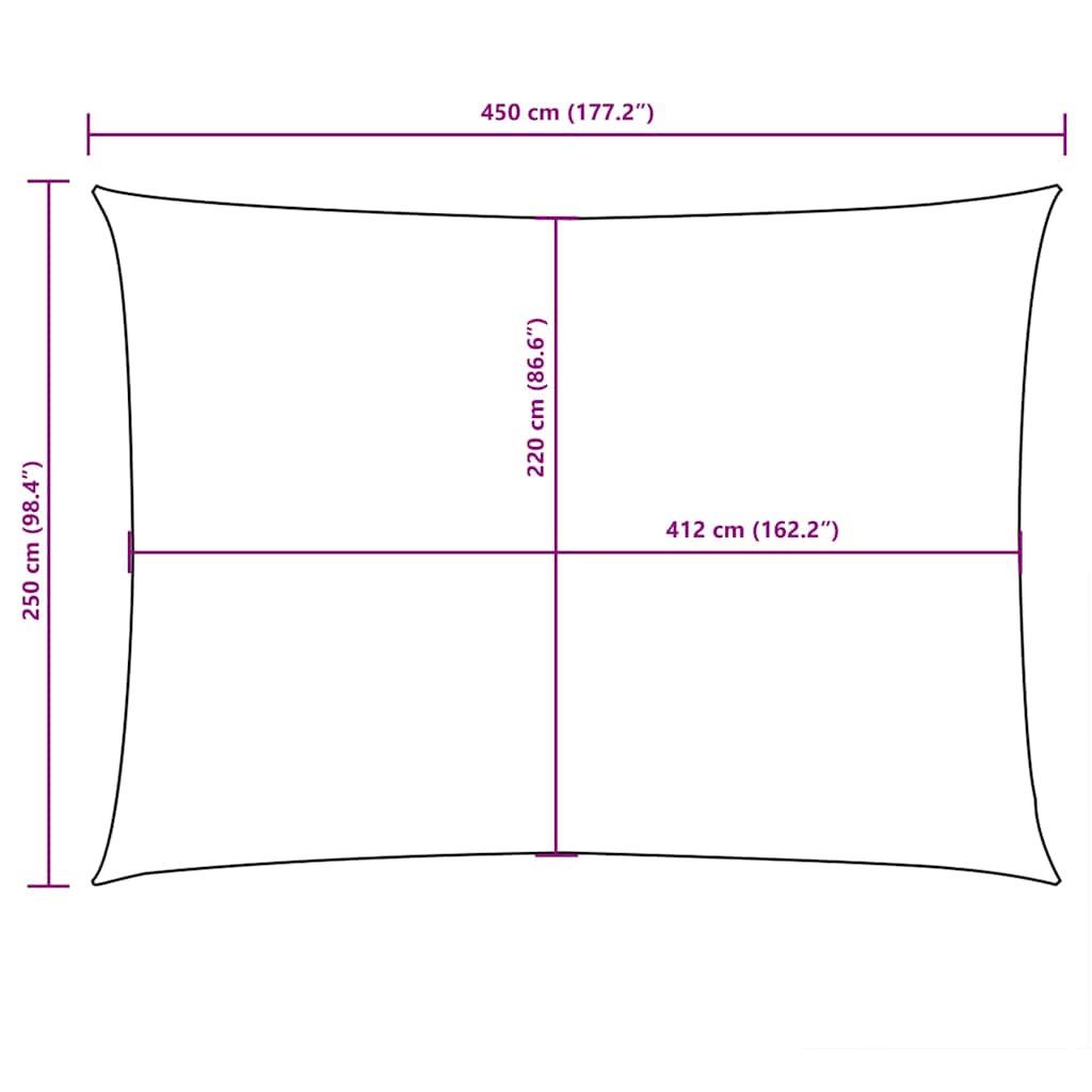 Parasole a Vela Oxford Rettangolare 2,5x4,5 m Arancione