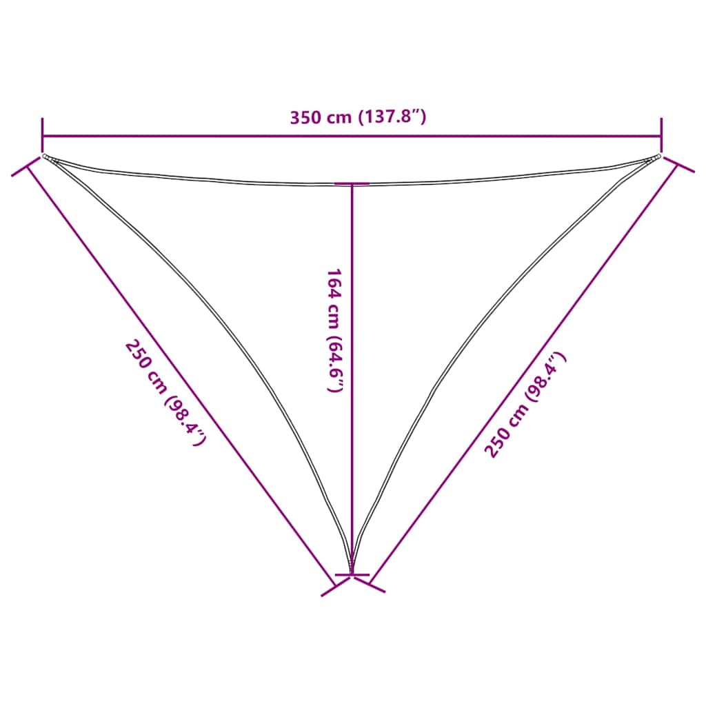 Parasole a Vela Oxford Triangolare 2,5x2,5x3,5 m Nero