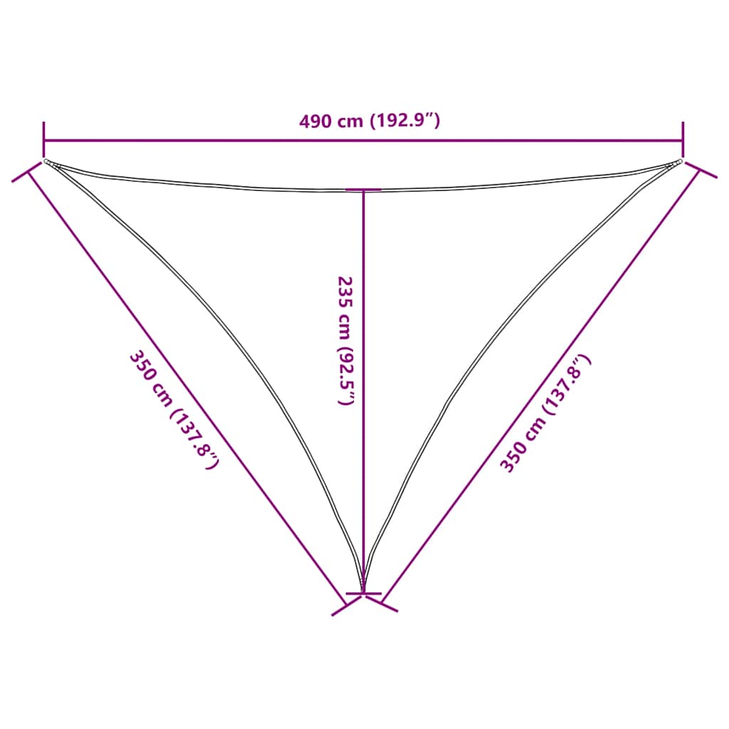 Parasole a Vela Oxford Triangolare 3,5x3,5x4,9 m Nero