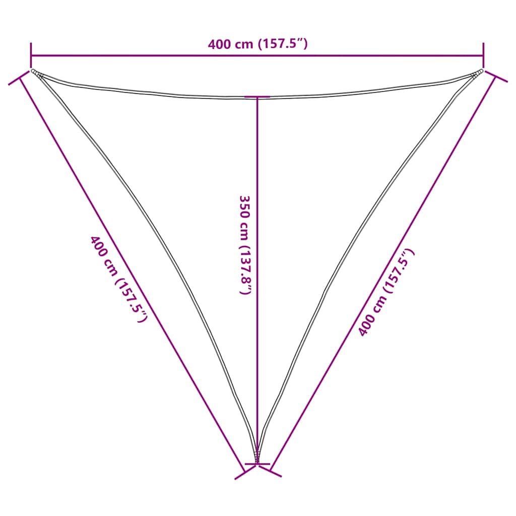 Parasole a Vela Oxford Triangolare 4x4x4 m Nero
