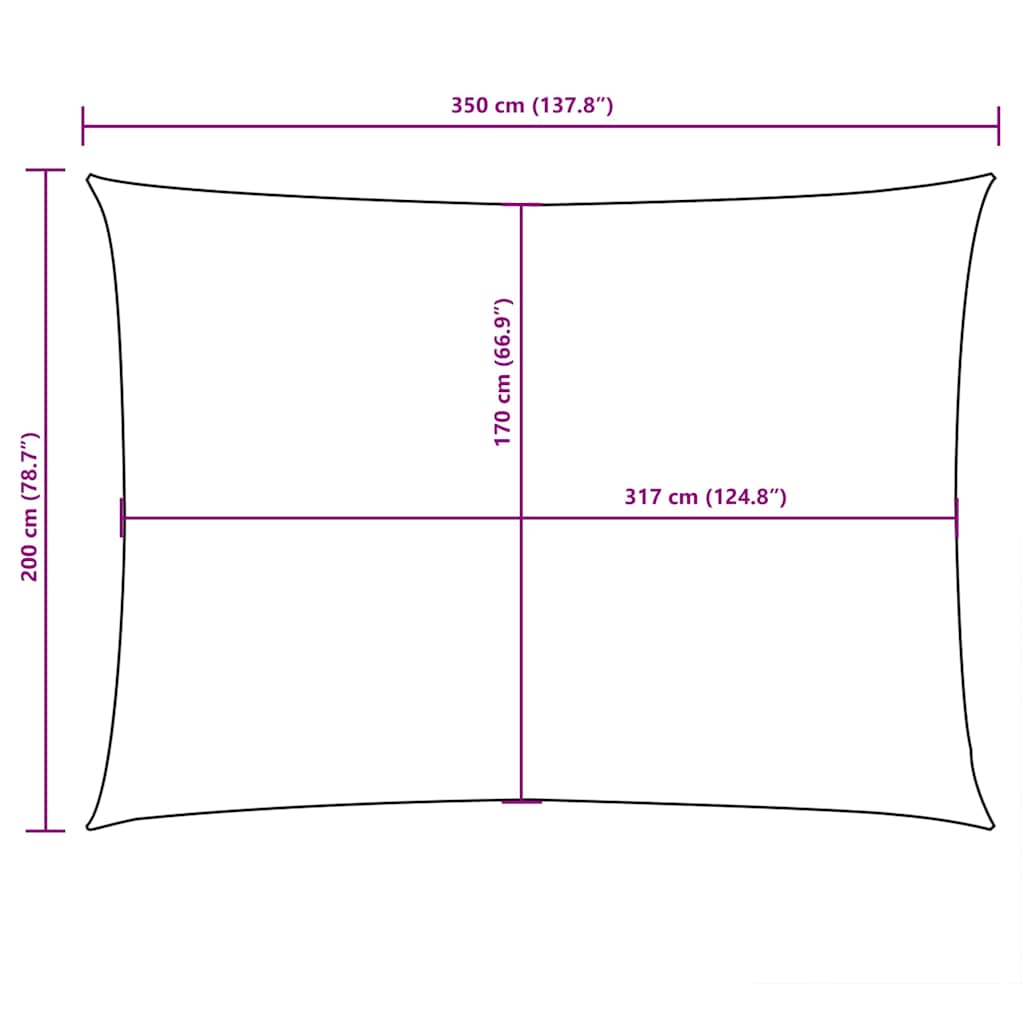 Parasole a Vela Oxford Rettangolare 2x3,5 m Marrone