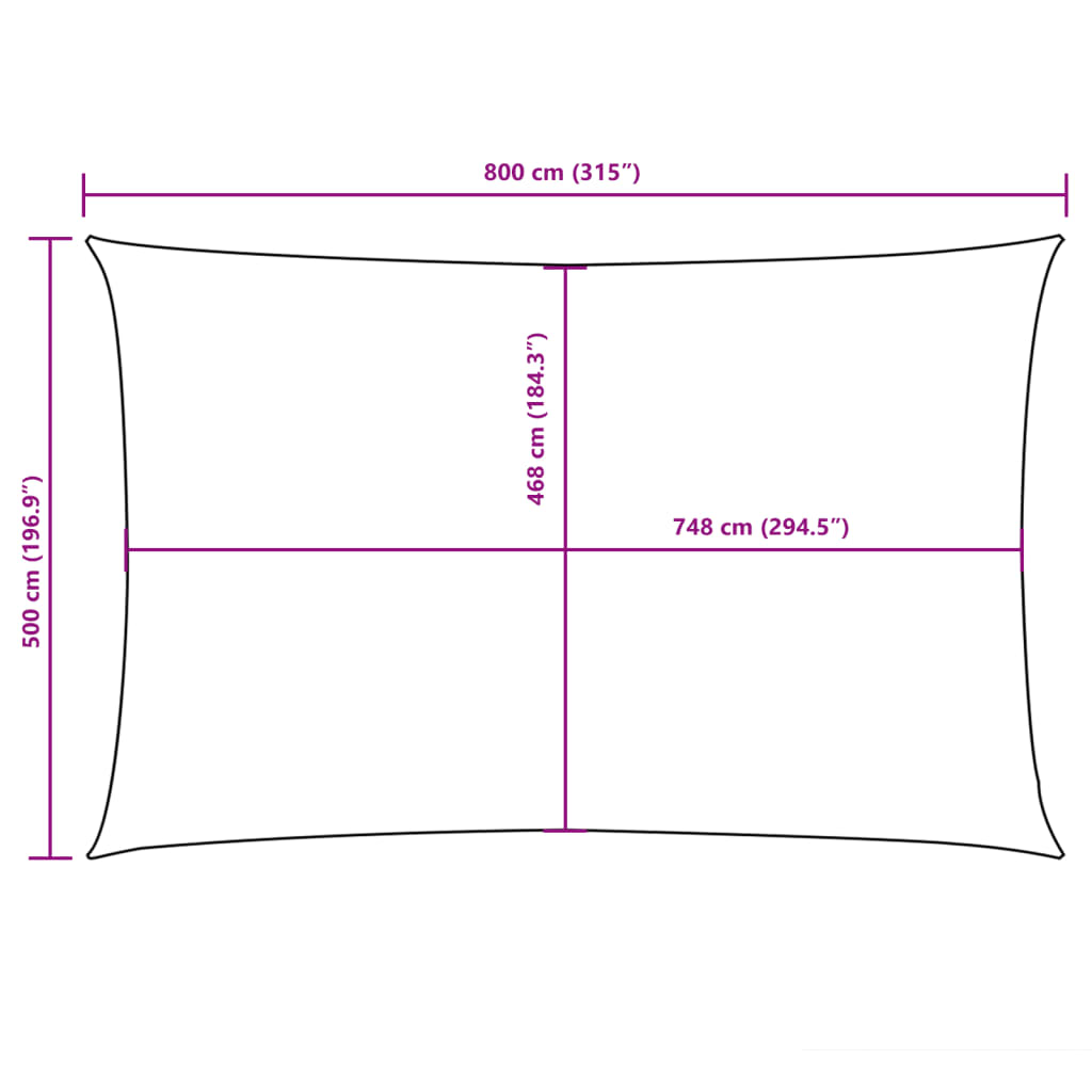 Parasole a Vela Oxford Rettangolare 5x8 m Marrone | homemem39