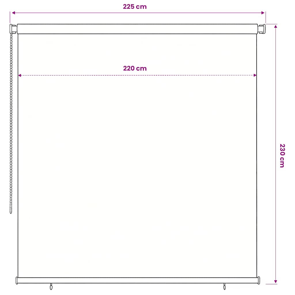 Tenda a Rullo per Esterni 245(L)x230(A) cm nera | homemem39