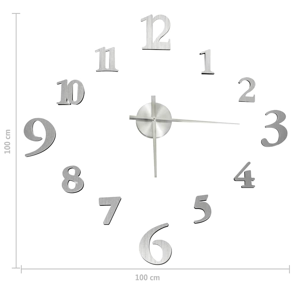 Orologio da Parete 3D Design Moderno Argento 100 cm XXL | homemem39