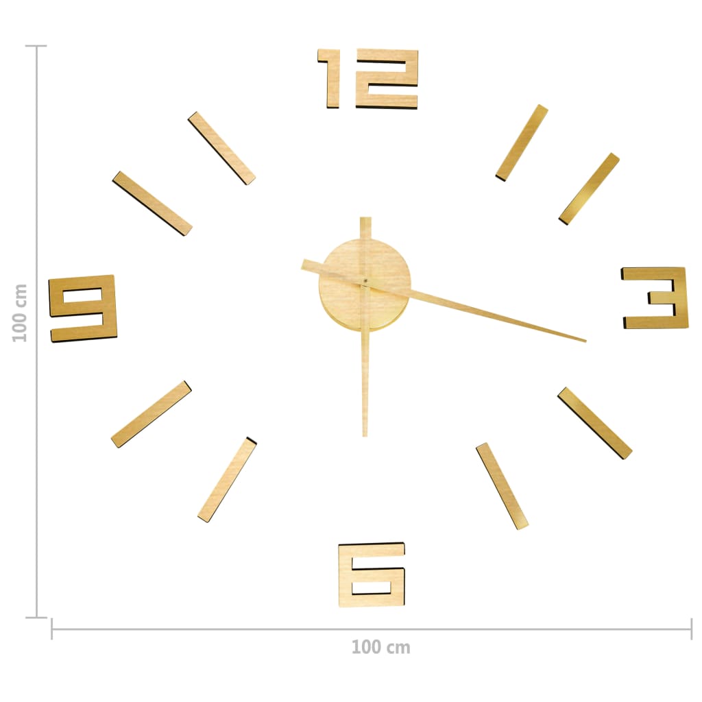 Orologio da Parete 3D Design Moderno Oro 100 cm XXL | homemem39
