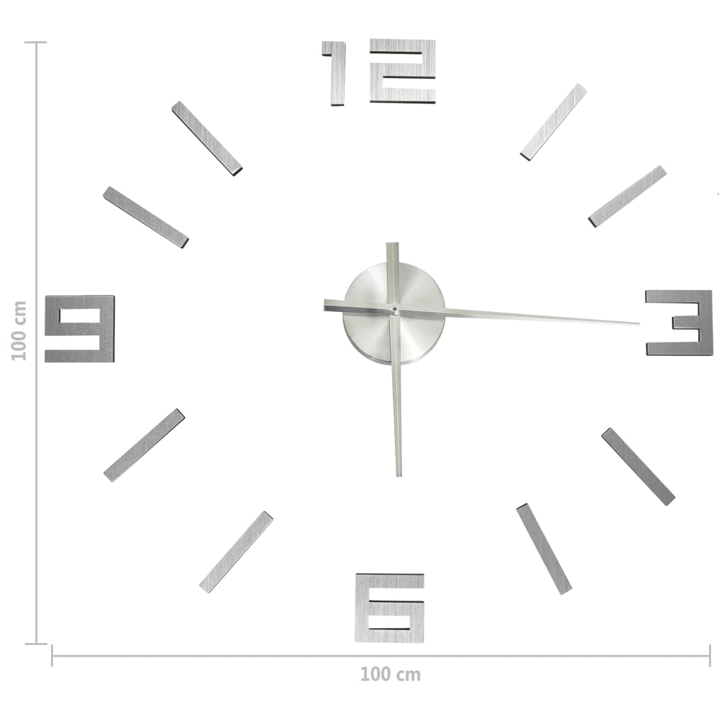 Orologio da Parete 3D Design Moderno Argento 100 cm XXL | homemem39