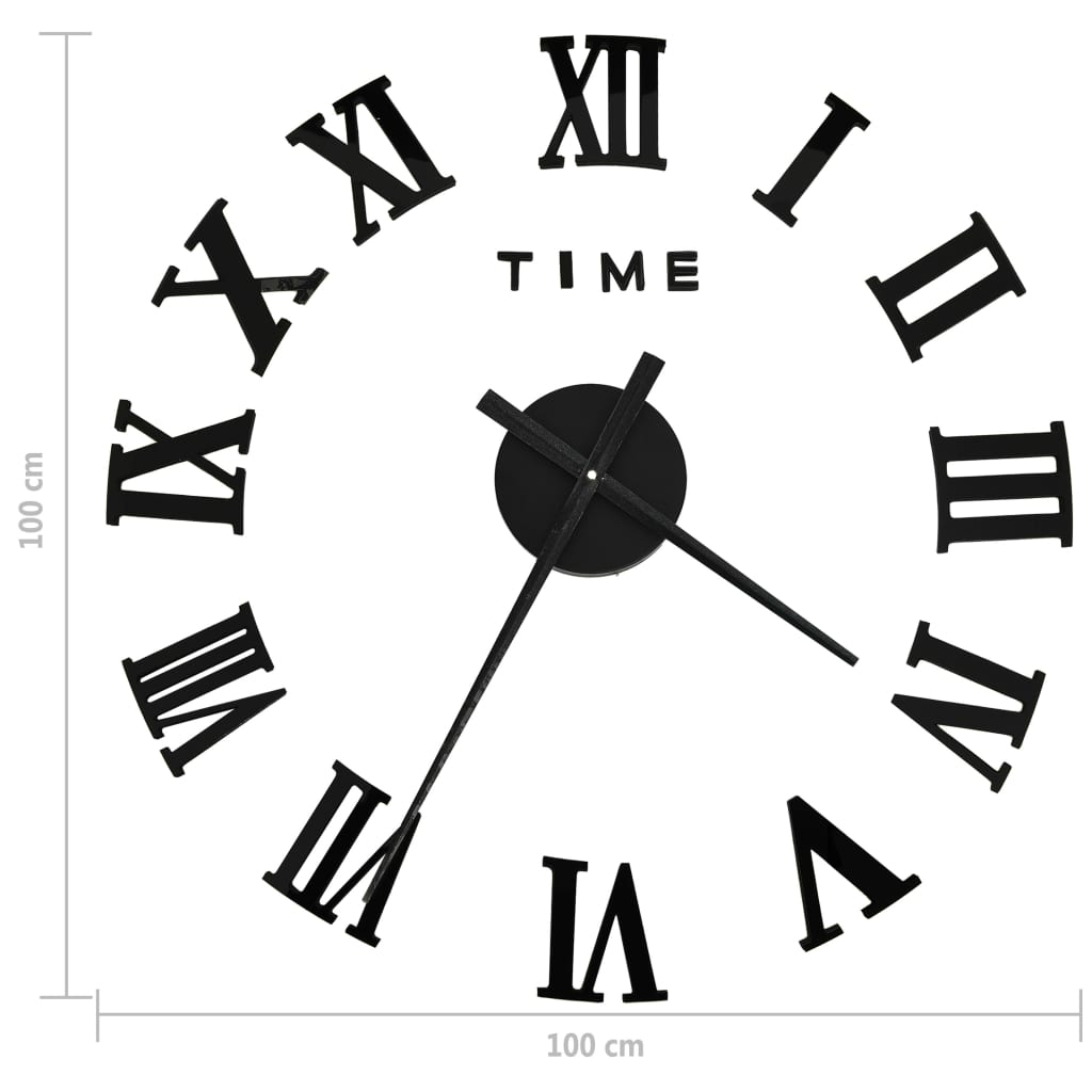 Orologio da Parete 3D Design Moderno Nero 100 cm XXL | homemem39