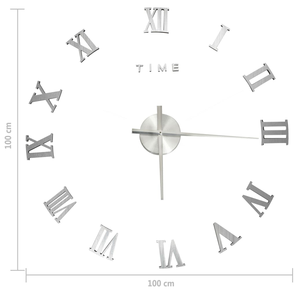 Orologio da Parete 3D Design Moderno Argento 100 cm XXL | homemem39