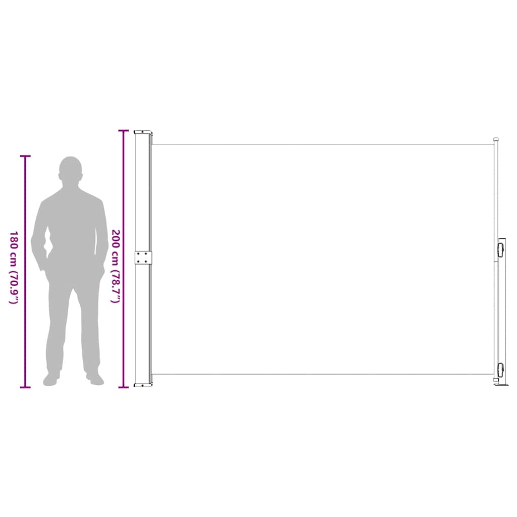 Tenda Laterale Retrattile per Patio 200x300 cm Grigia | homemem39