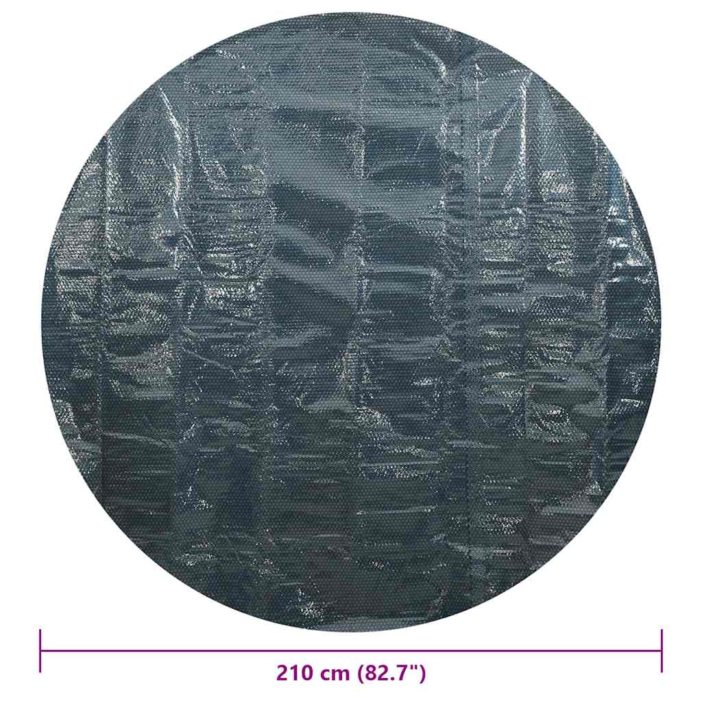 Pellicola Galleggiante Solare PE per Piscina 210 cm Nero e Blu | homemem39