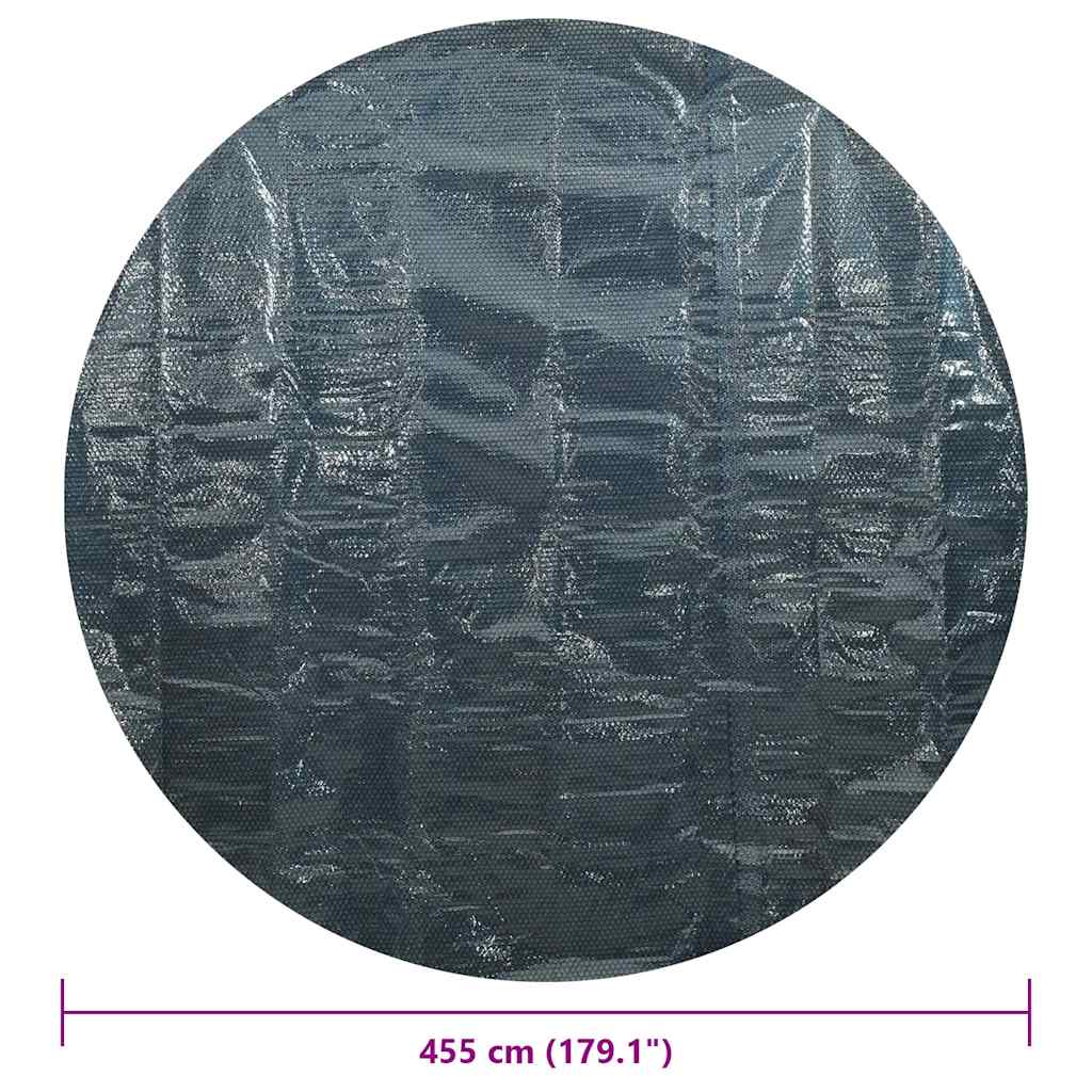 Pellicola Galleggiante Solare PE per Piscina 455 cm Nero e Blu