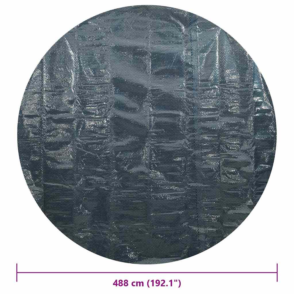 Pellicola Galleggiante Solare PE per Piscina 488 cm Nero e Blu | homemem39