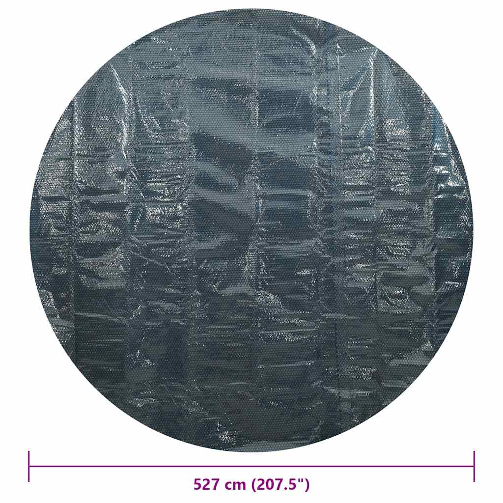 Pellicola Galleggiante Solare PE per Piscina 527 cm Nero e Blu | homemem39