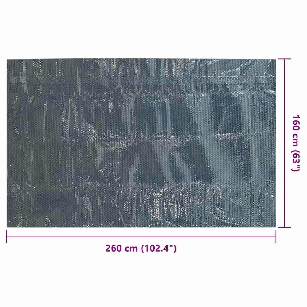 Pellicola Galleggiante Solare PE Piscina 260x160 cm Nero e Blu | homemem39