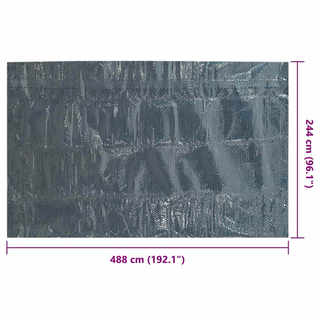 Pellicola Galleggiante Solare PE Piscina 488x244 cm Nero e Blu | homemem39