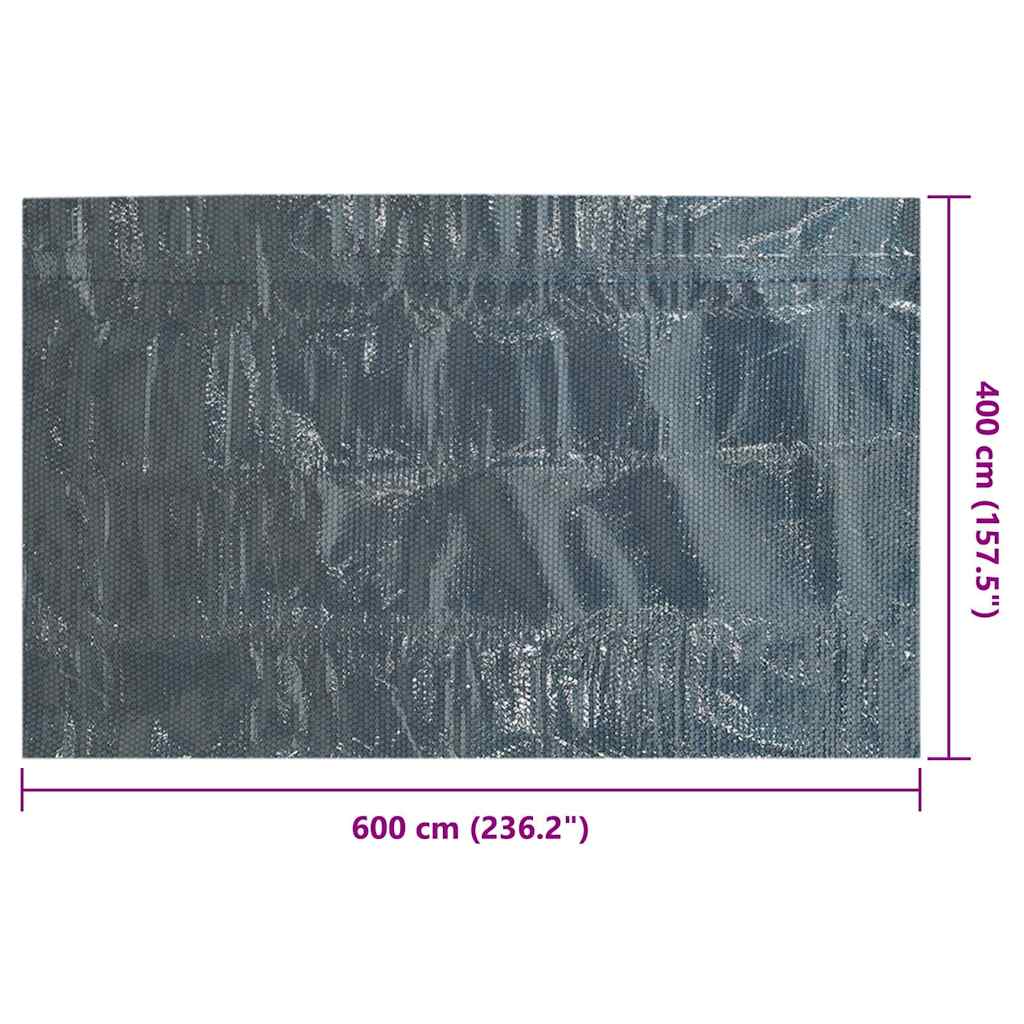 Copertura solare per piscina 600 x 400 cm 0,1 mm Quadrato