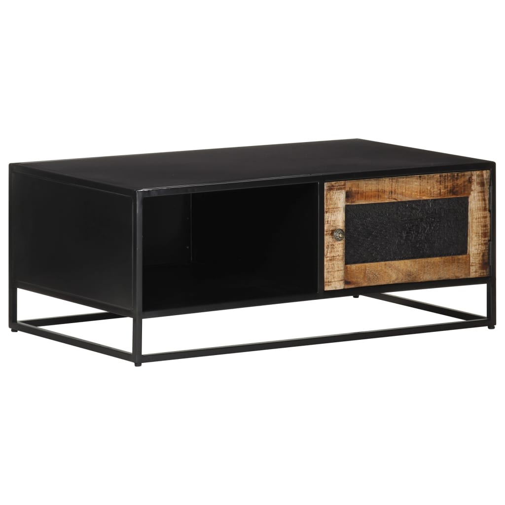 Tavolino da Salotto 90x50x35 cm in Legno di Mango Grezzo | homemem39