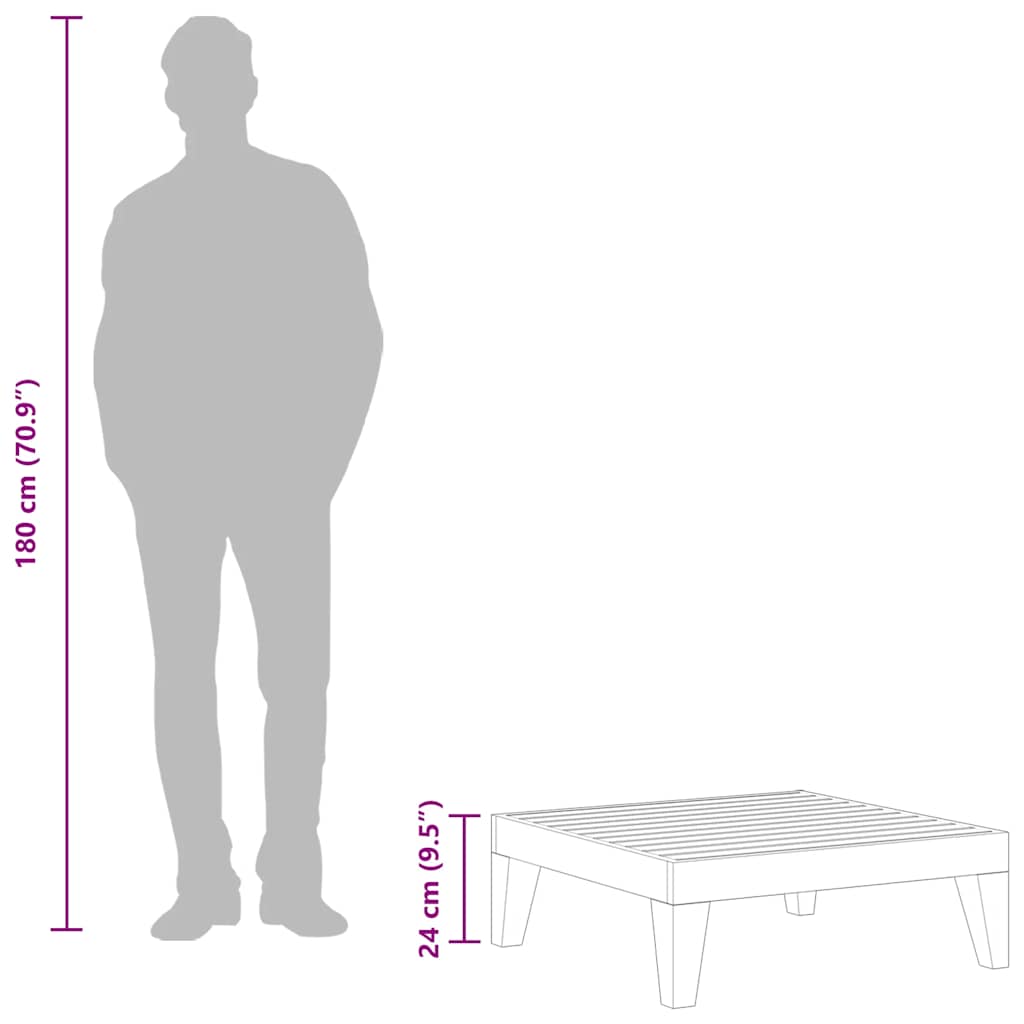 Tavolo da Giardino 68,5x68,5x24 cm in Legno Massello di Acacia - homemem39