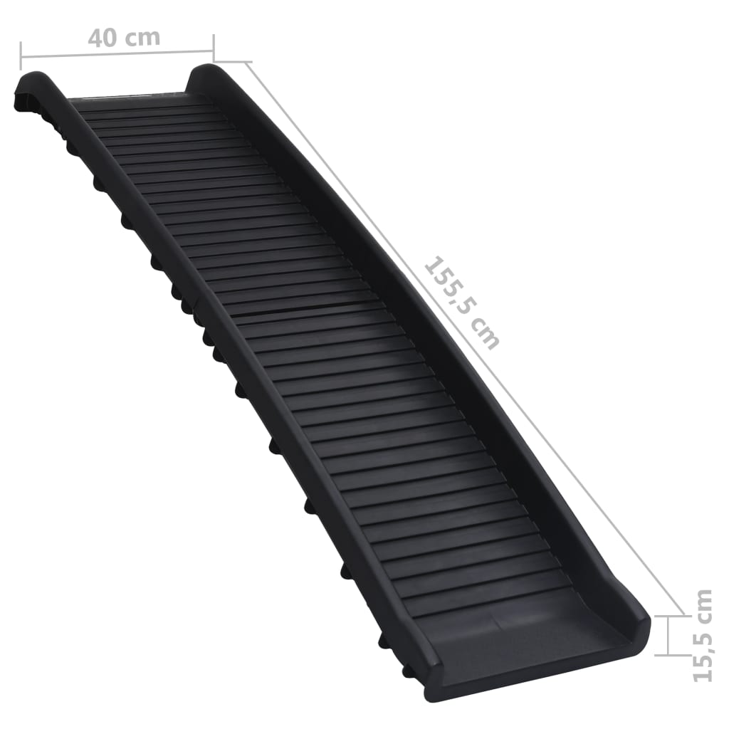 Rampa per Cani Pieghevole Nera 155,5x40x15,5 cm | homemem39