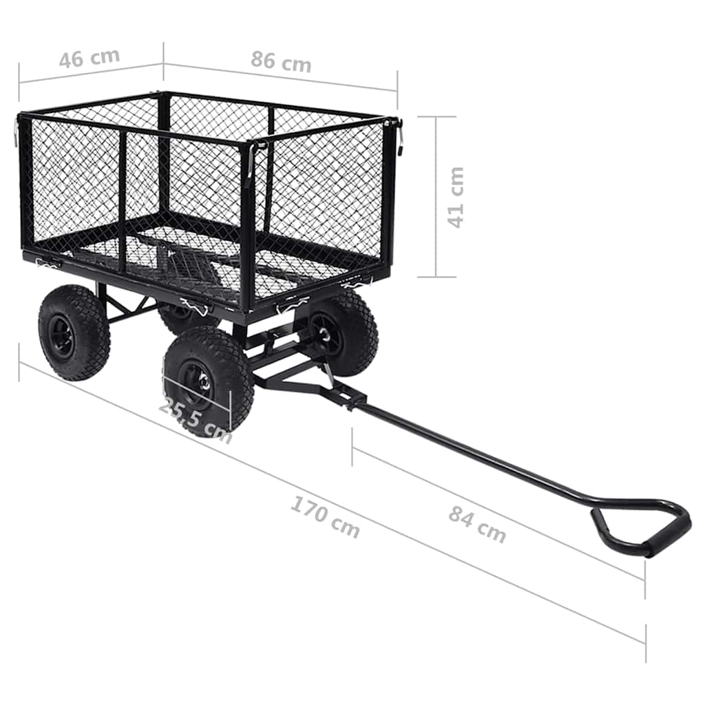 Carrello a Mano da Giardino Nero 350 kg | homemem39