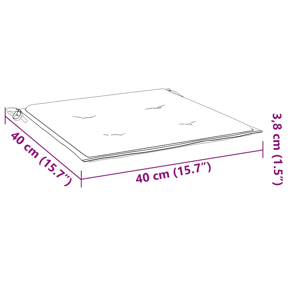 Cuscini per Sedia 2 pz Tortora 40x40x4 cm in Tessuto Oxford | homemem39