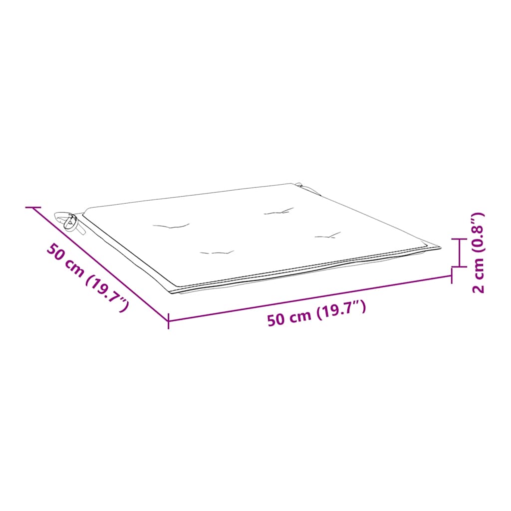 Cuscini per Sedia 6 pz Crema 50x50x2 cm in Tessuto Oxford | homemem39