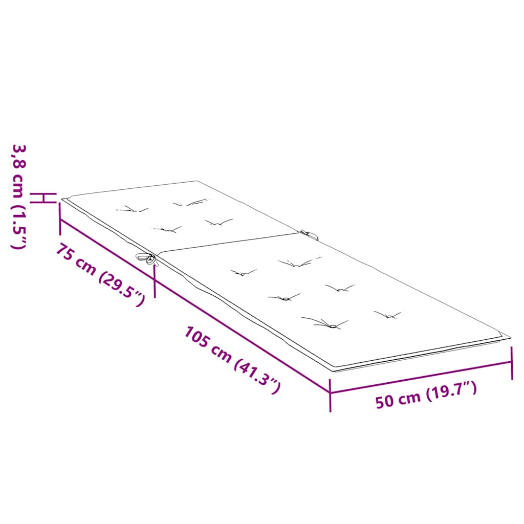 Cuscino per Sdraio Crema (75+105)x50x4 cm - homemem39