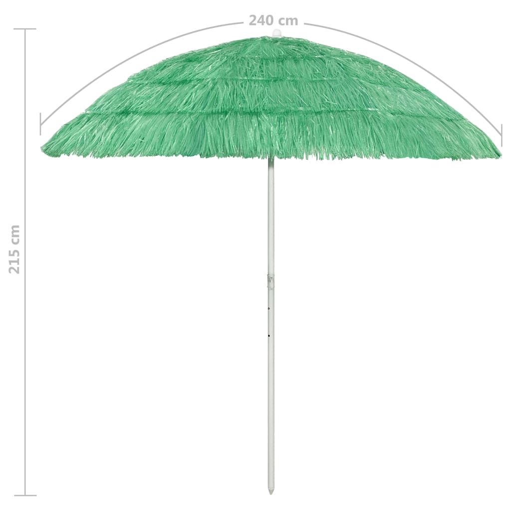Ombrellone da Spiaggia Hawaii Verde 240 cm - homemem39