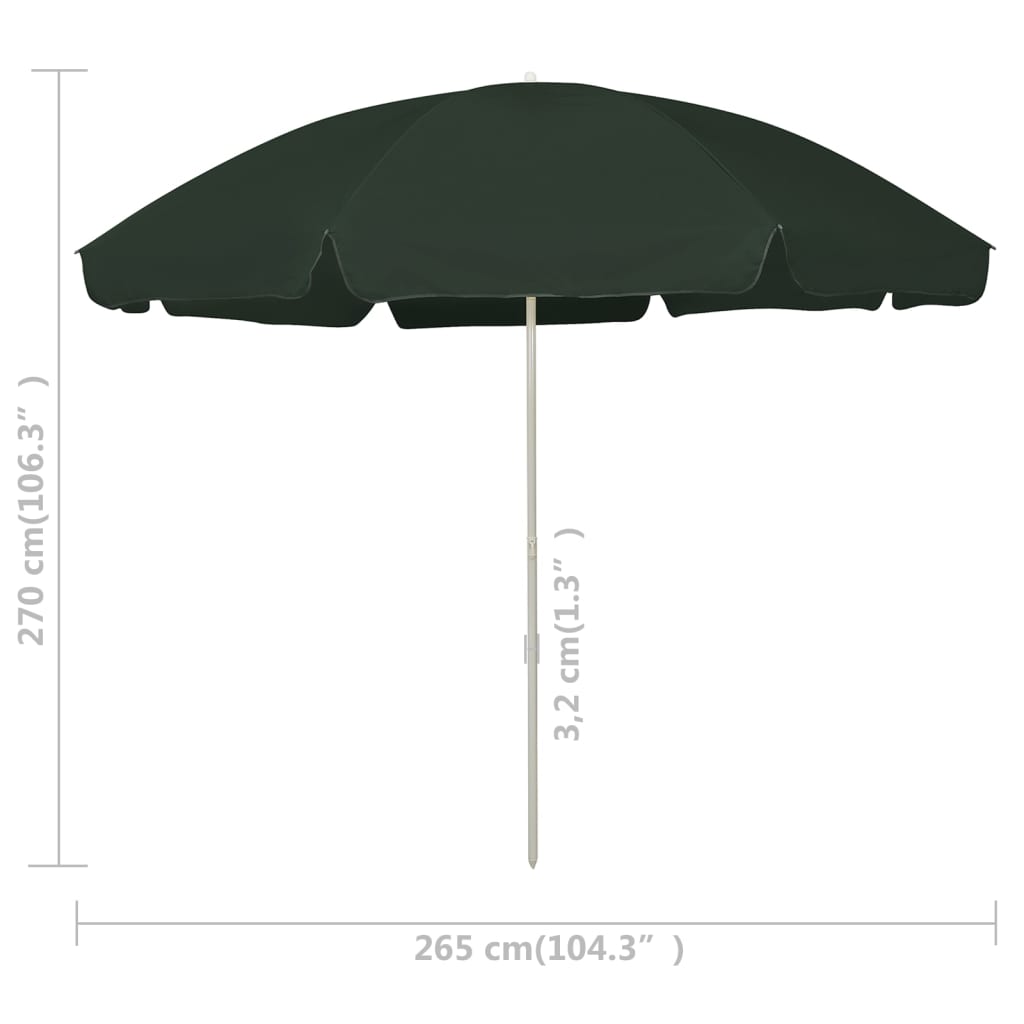 Ombrellone da Spiaggia Verde 300 cm
